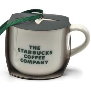 Starbucks Ceramic Mini Cup Coffee Mug Christmas Tree Ornament Heart New 2025